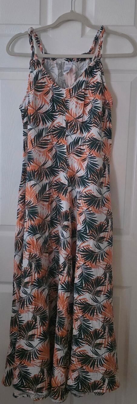 Serra Tropical Palm Print Maxi Tank Dress Women's Size Large